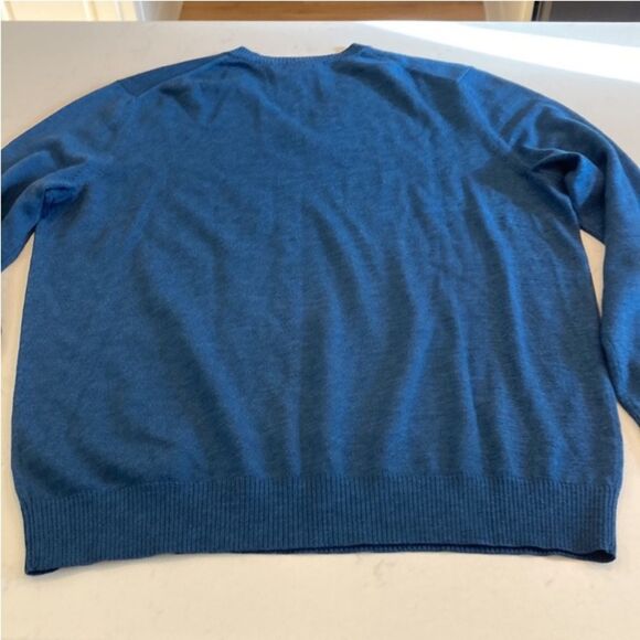 Banana Republic 100% Extra Fine Merino Wool Crew Neck Blue Sweater XL - Picture 5 of 6